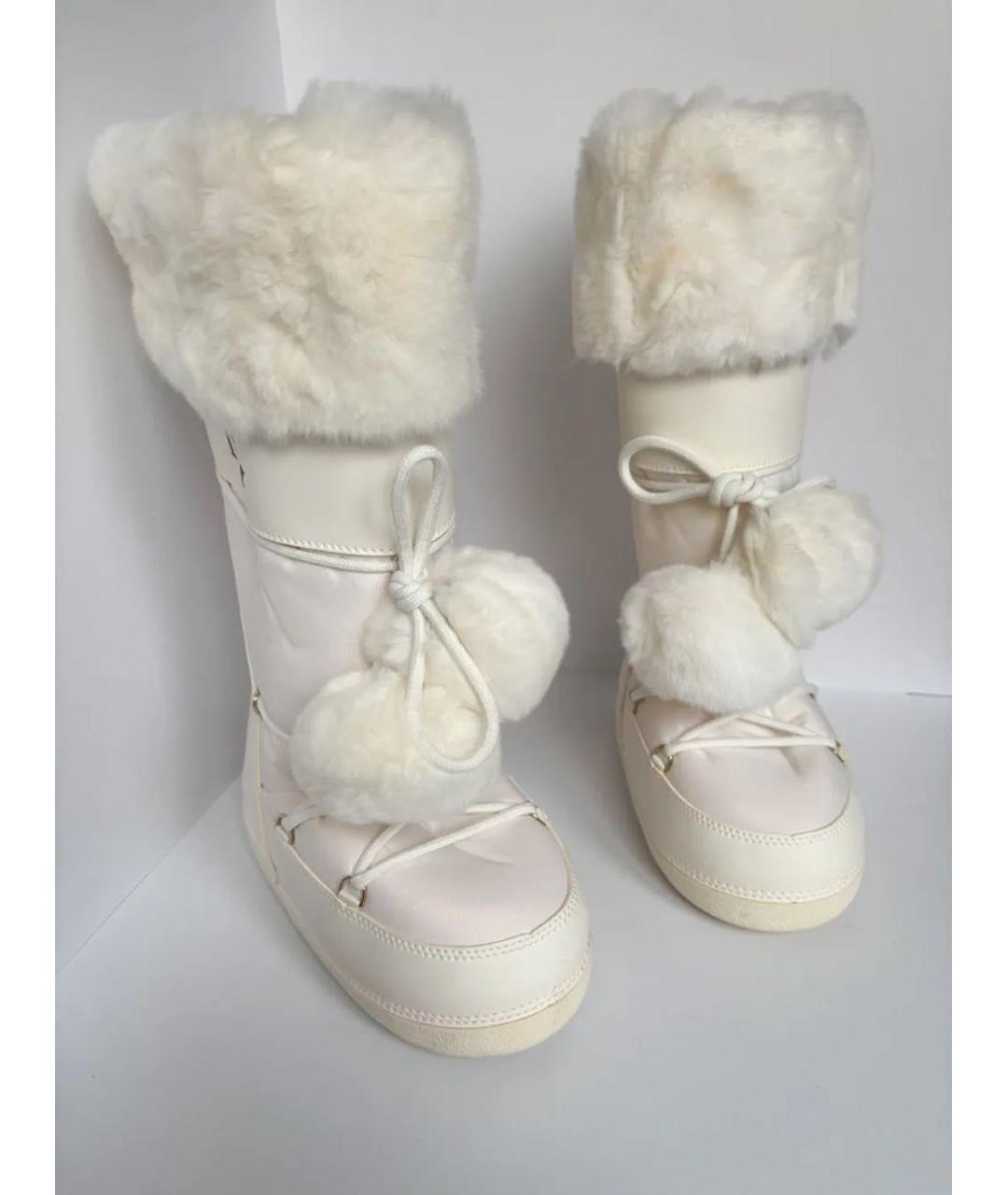 CHRISTIAN DIOR Белые неопреновые сапоги, фото 2