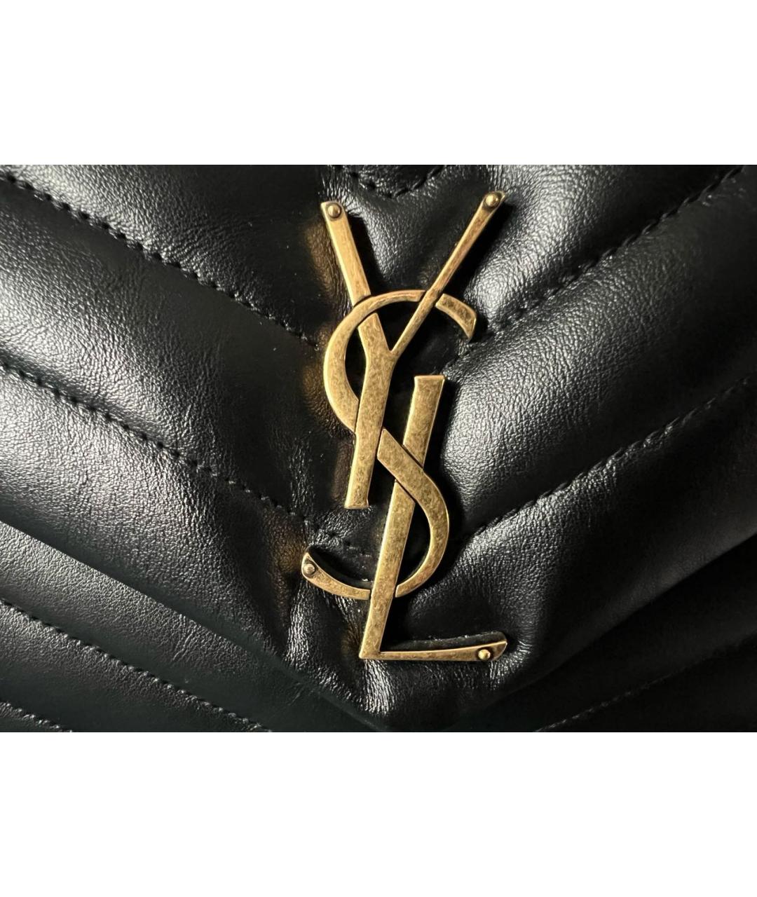 SAINT LAURENT Черная кожаная сумка через плечо, фото 2