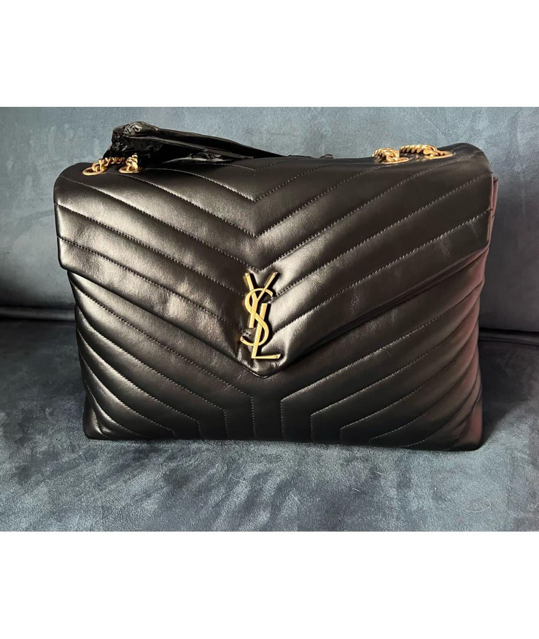 SAINT LAURENT Черная кожаная сумка через плечо, фото 6