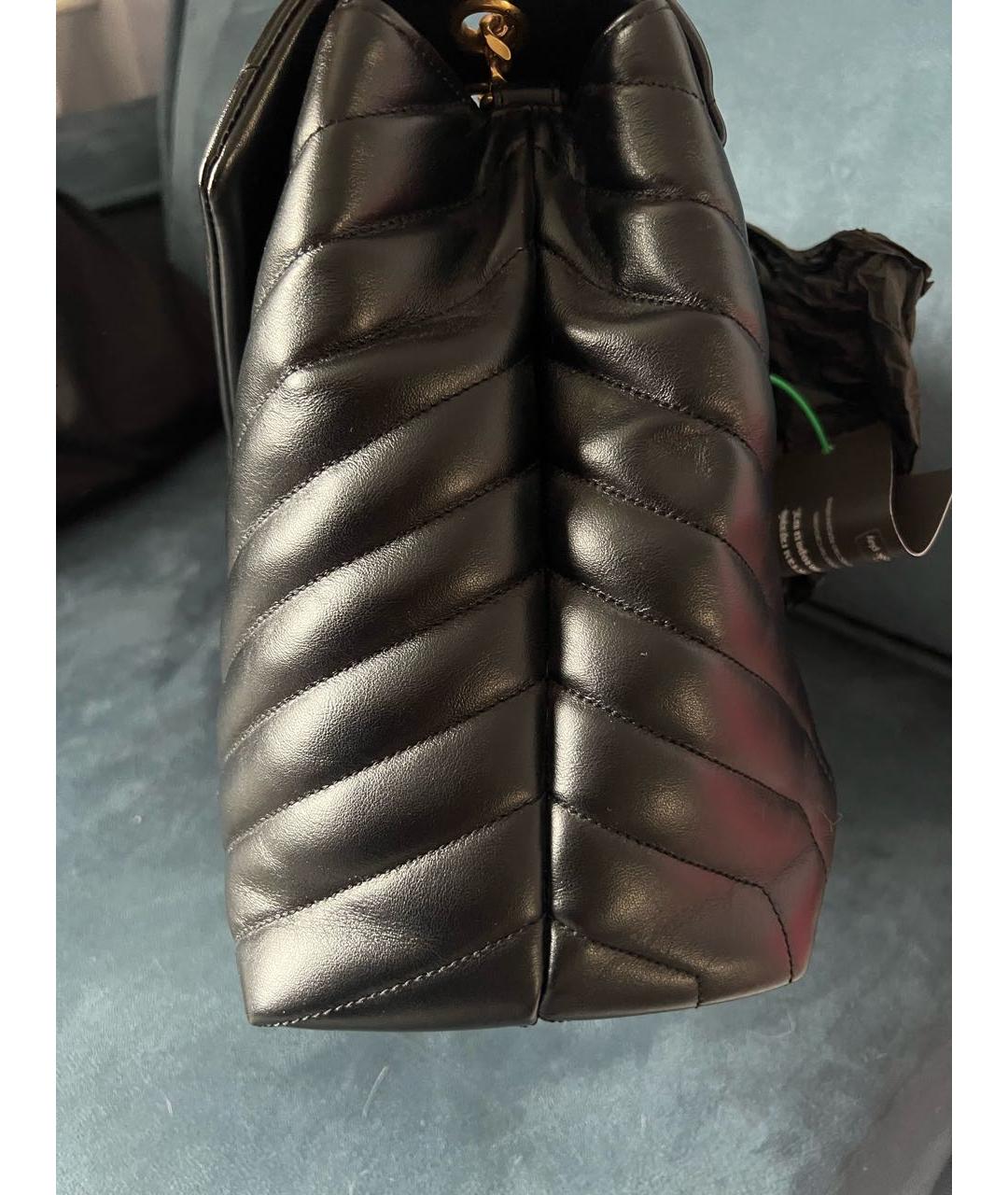 SAINT LAURENT Черная кожаная сумка через плечо, фото 3