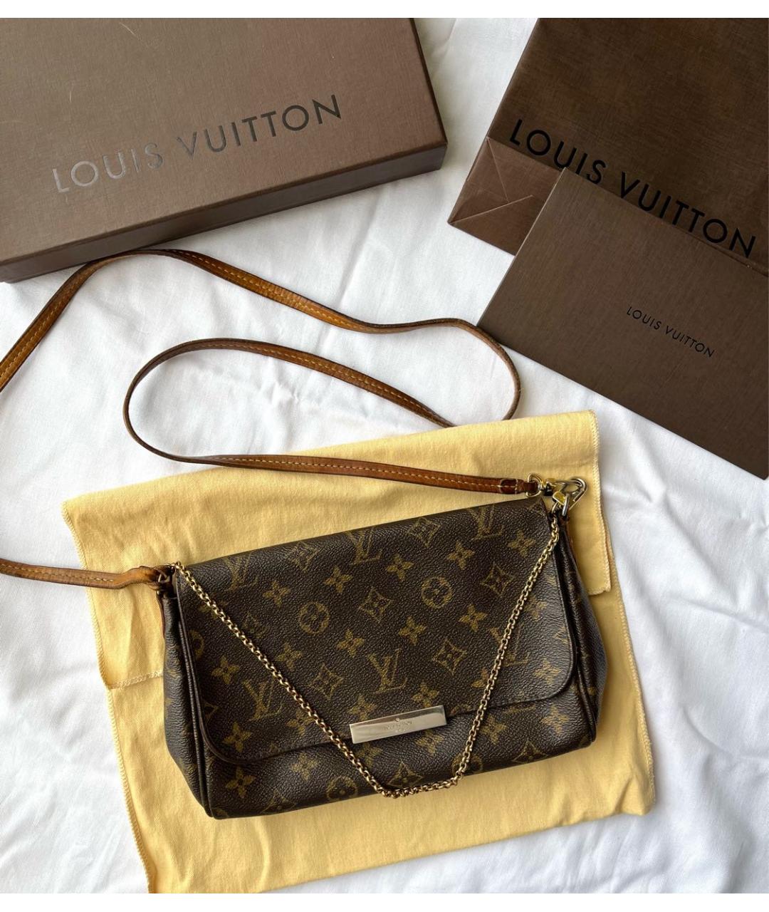 LOUIS VUITTON Коричневая кожаная сумка через плечо, фото 2