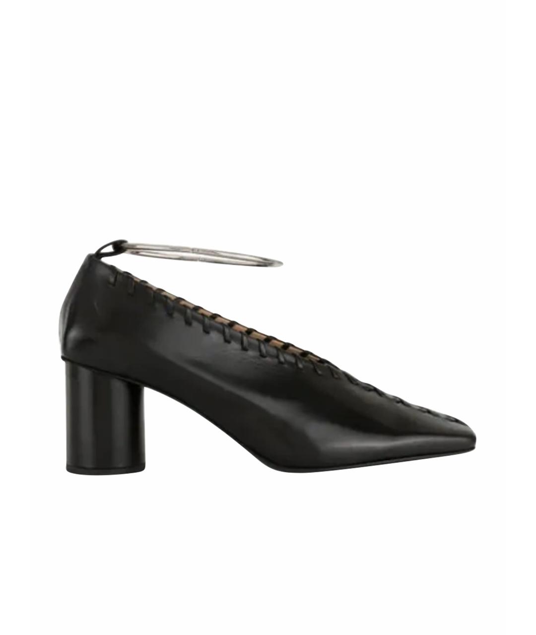 JIL SANDER Черные кожаные туфли, фото 1