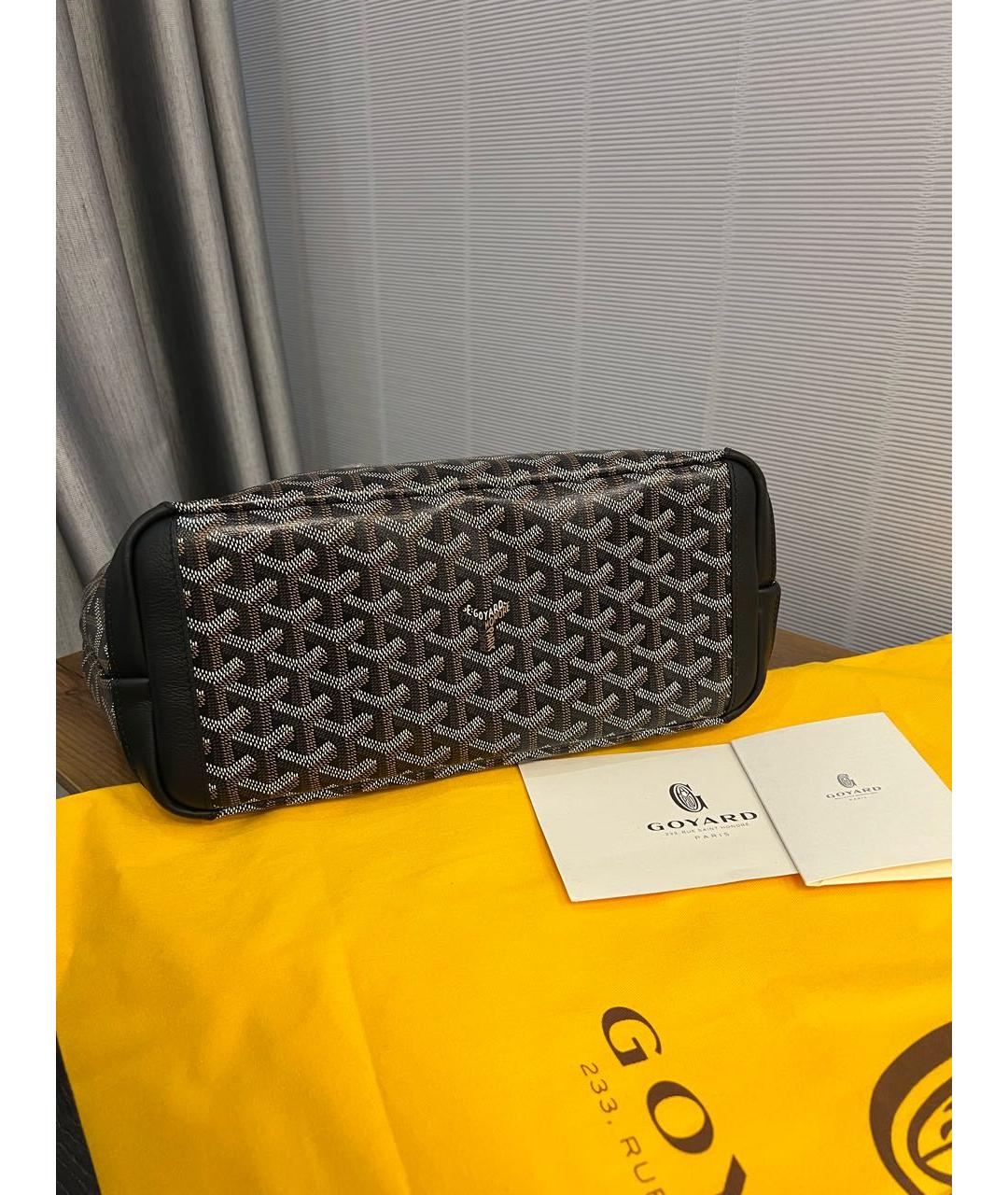 GOYARD Черная кожаная сумка тоут, фото 4