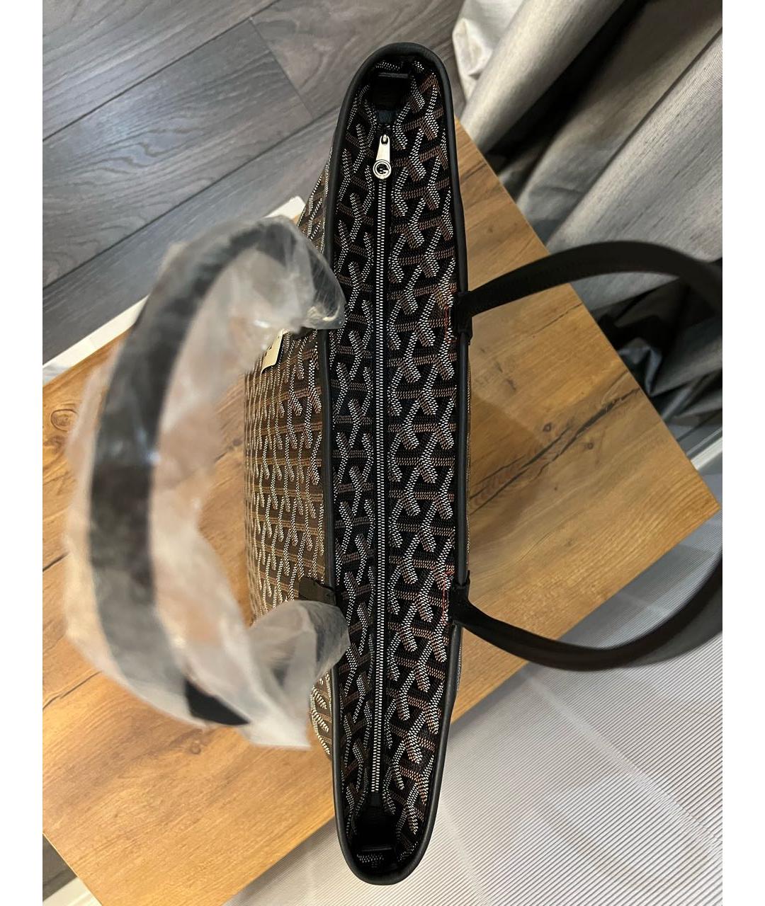 GOYARD Черная кожаная сумка тоут, фото 2