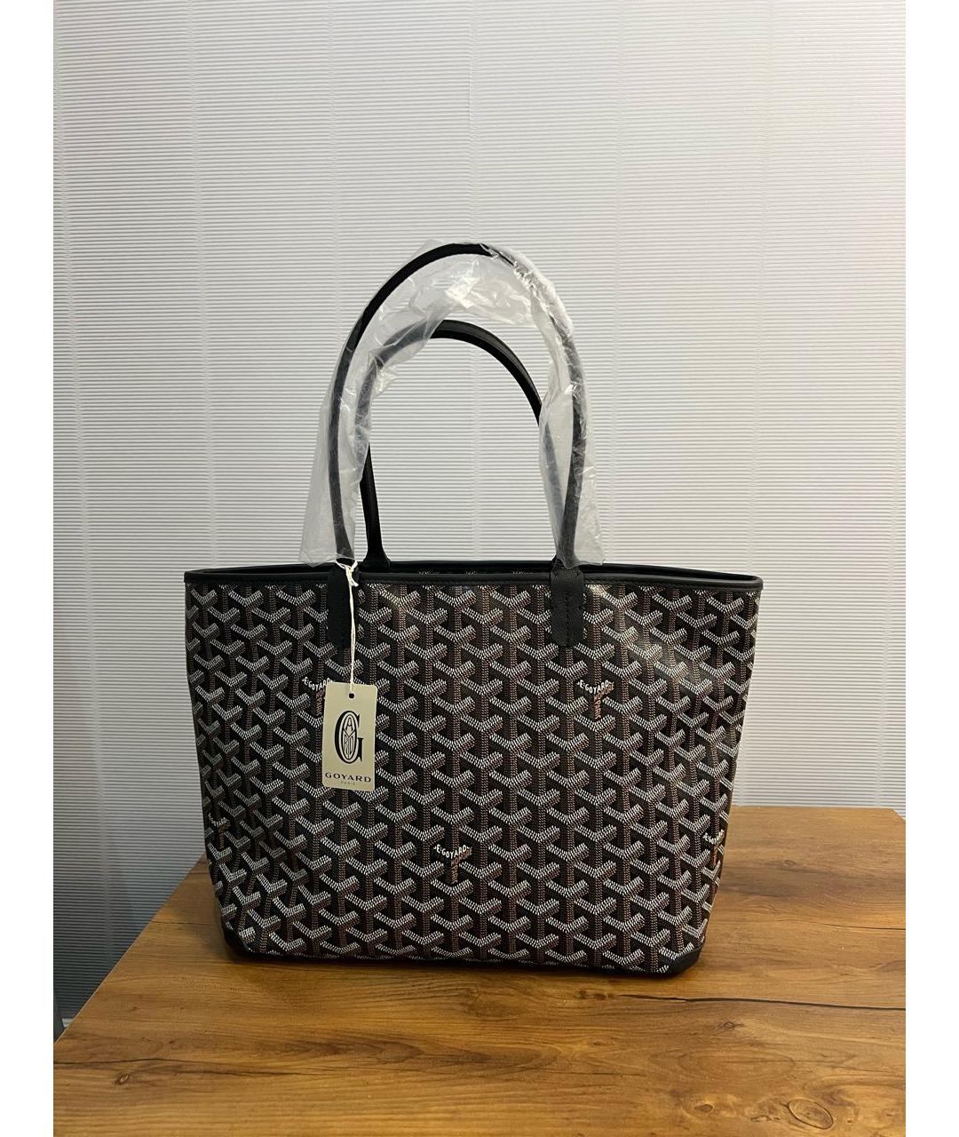GOYARD Черная кожаная сумка тоут, фото 8