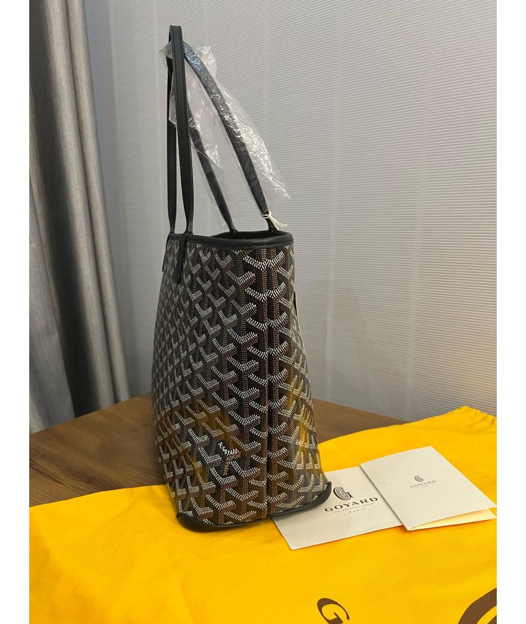 GOYARD Черная кожаная сумка тоут, фото 5