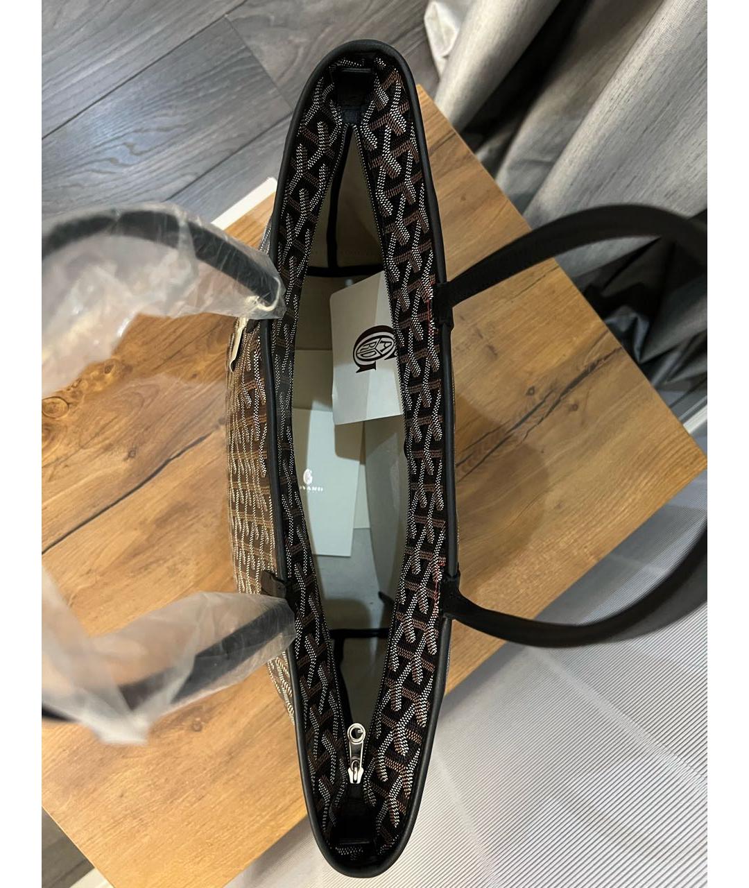 GOYARD Черная кожаная сумка тоут, фото 3
