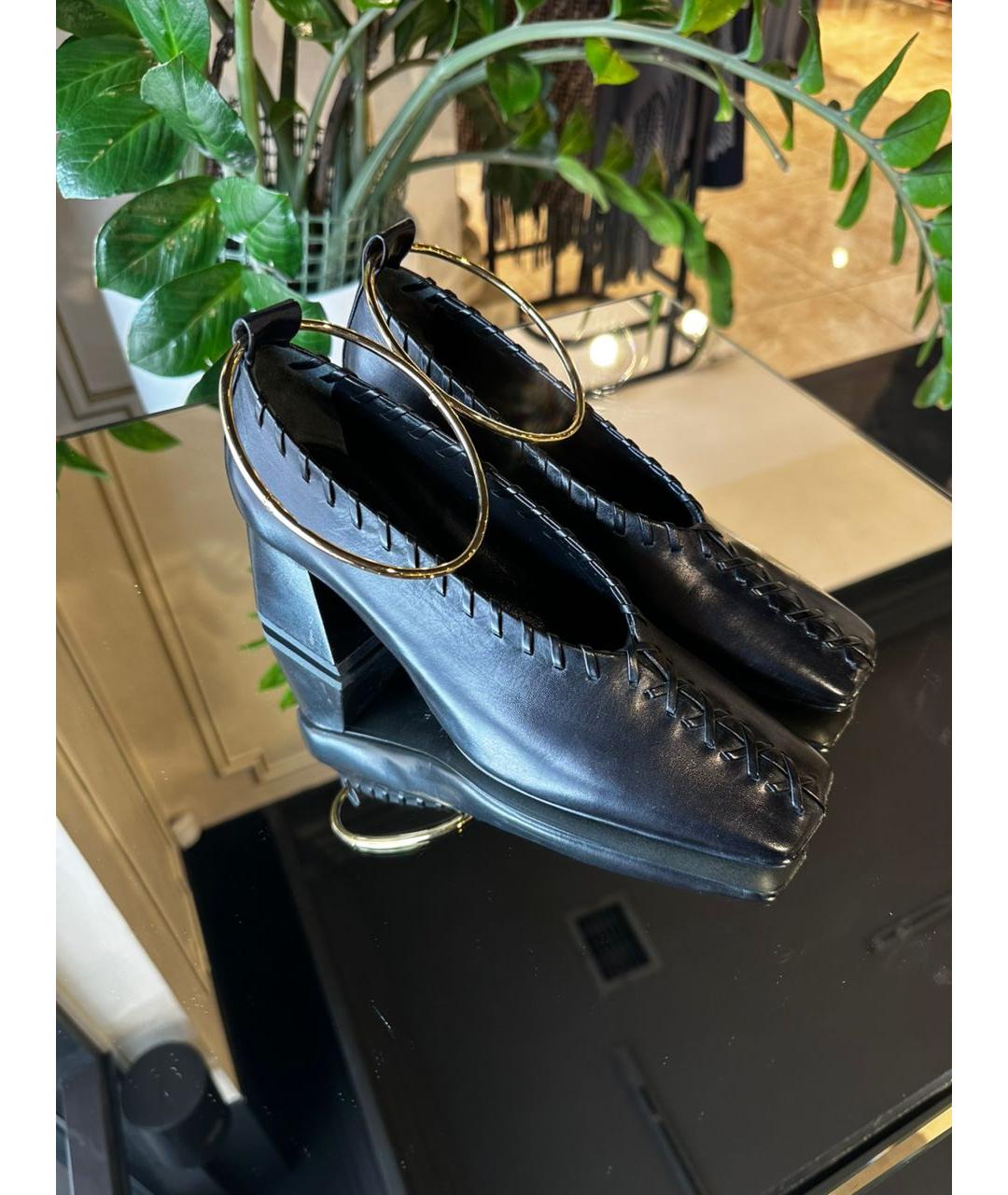 JIL SANDER Черные кожаные туфли, фото 4