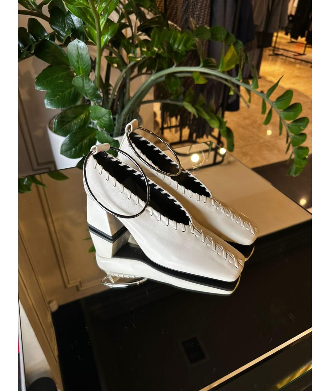 JIL SANDER Белые кожаные туфли, фото 4