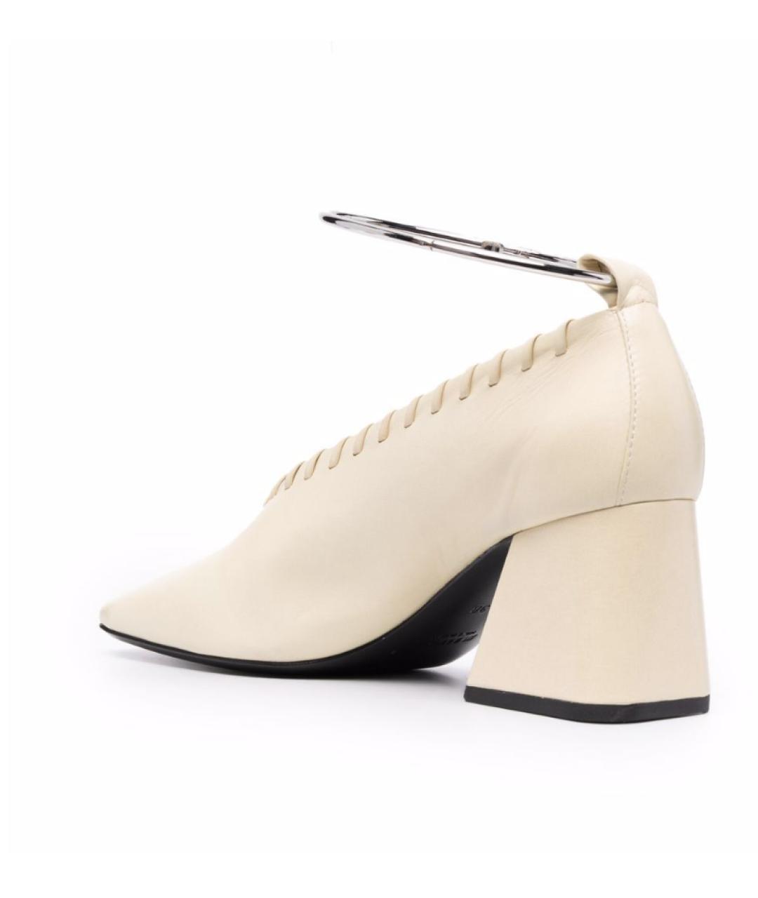 JIL SANDER Белые кожаные туфли, фото 3