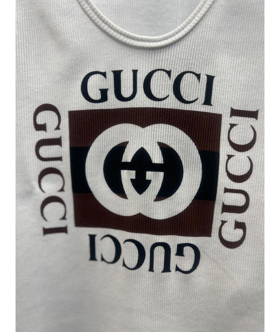 GUCCI Белая хлопковая майка, фото 4