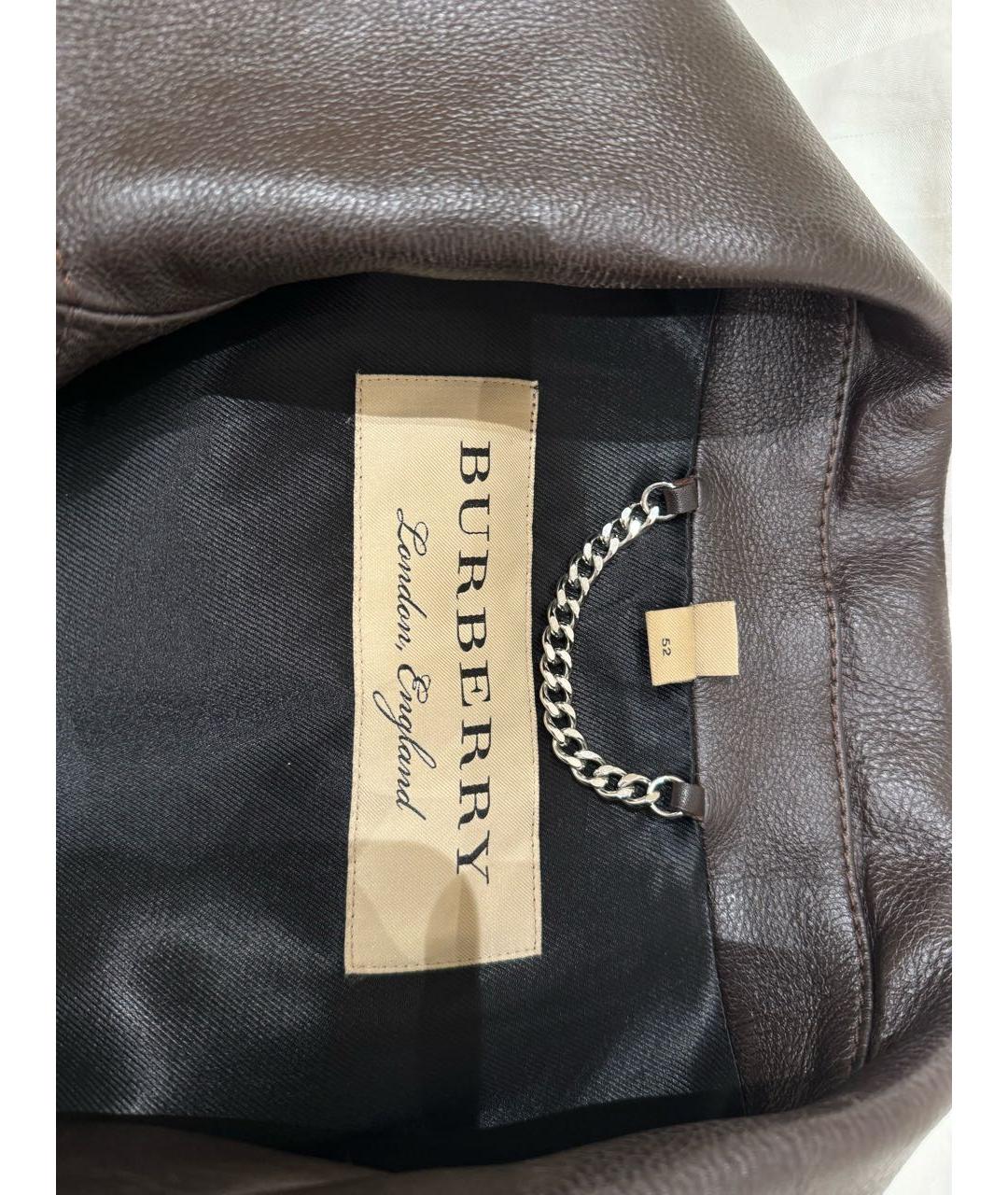 BURBERRY Коричневая кожаная куртка, фото 3