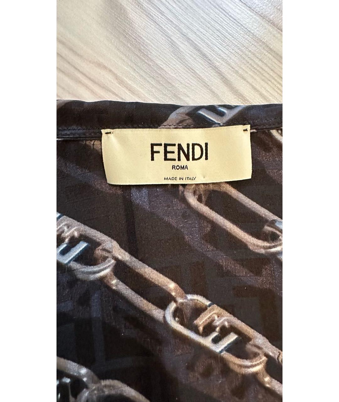 FENDI Черное шелковое платье, фото 3