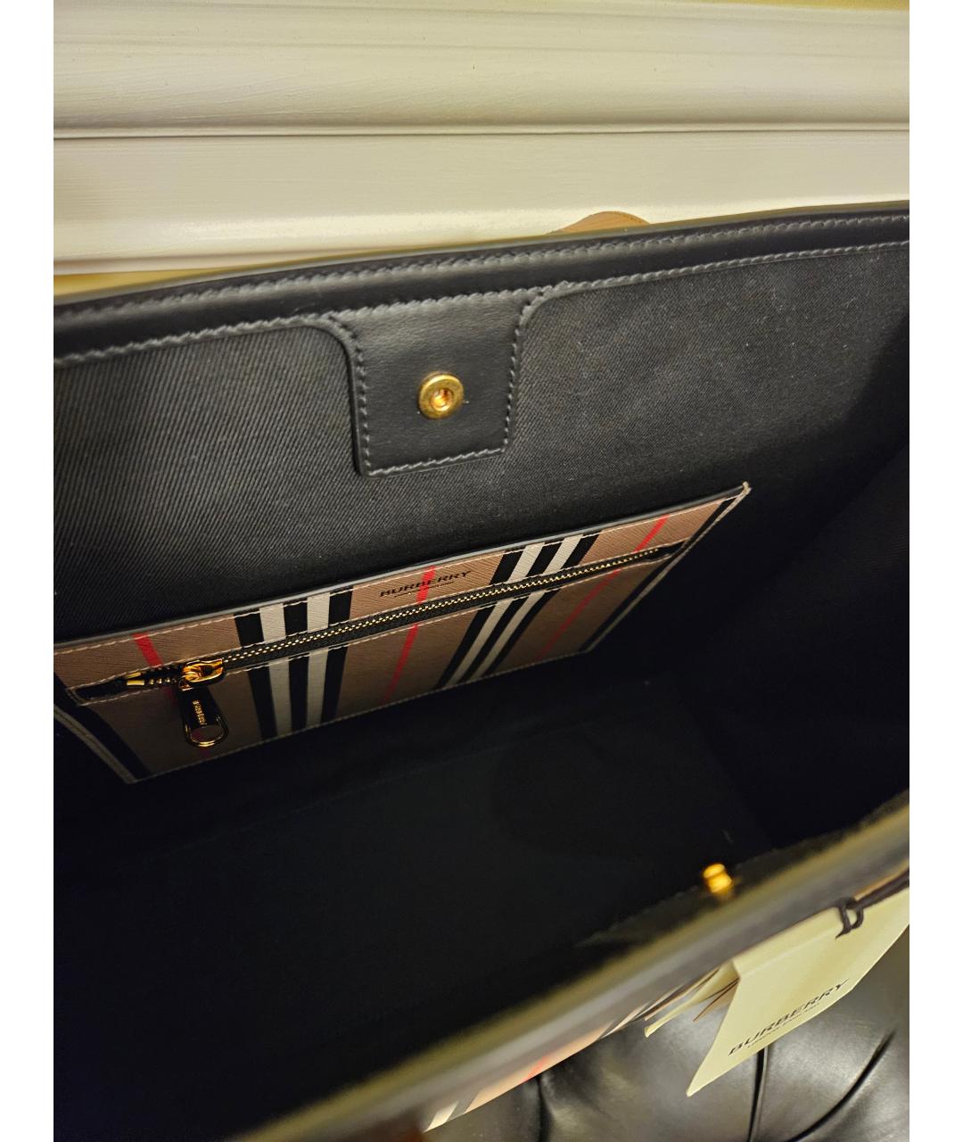 BURBERRY Бежевая кожаная сумка тоут, фото 4