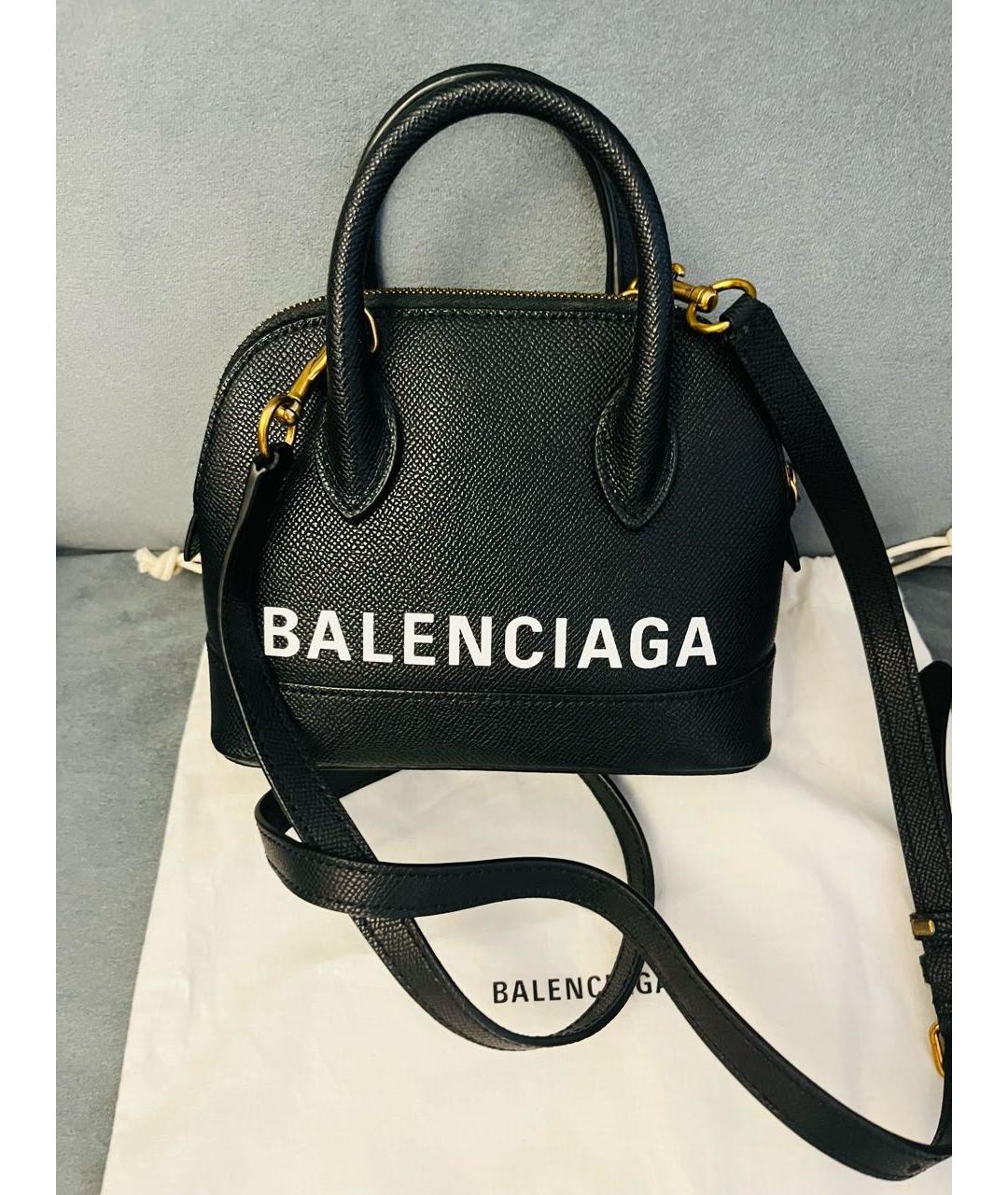 BALENCIAGA Черная кожаная сумка тоут, фото 2