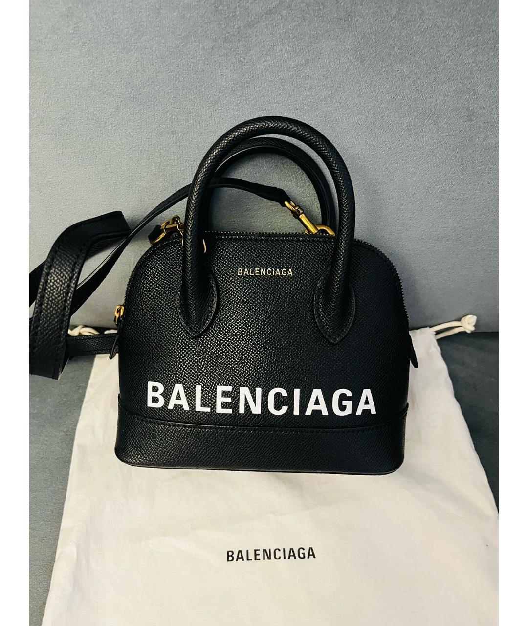 BALENCIAGA Черная кожаная сумка тоут, фото 5