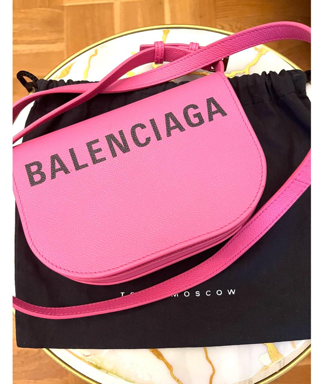 BALENCIAGA Розовая кожаная сумка через плечо, фото 4