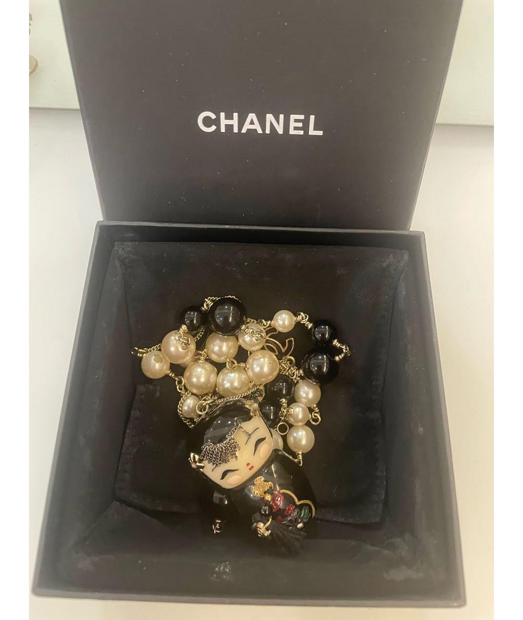 CHANEL Черное жемчужное колье, фото 2