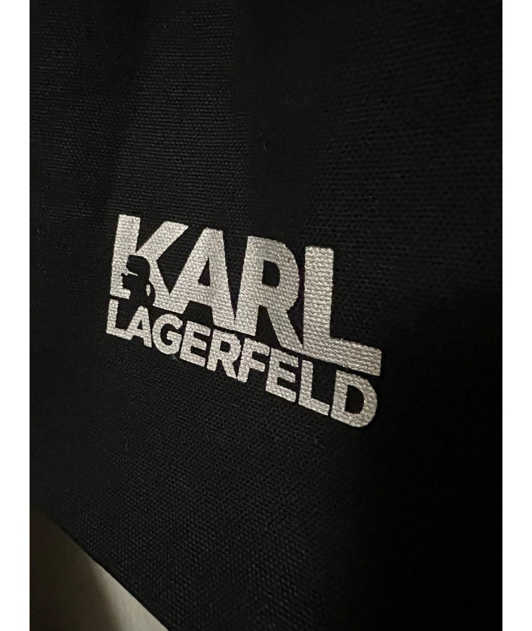 KARL LAGERFELD Черная хлопковая пляжная сумка, фото 2