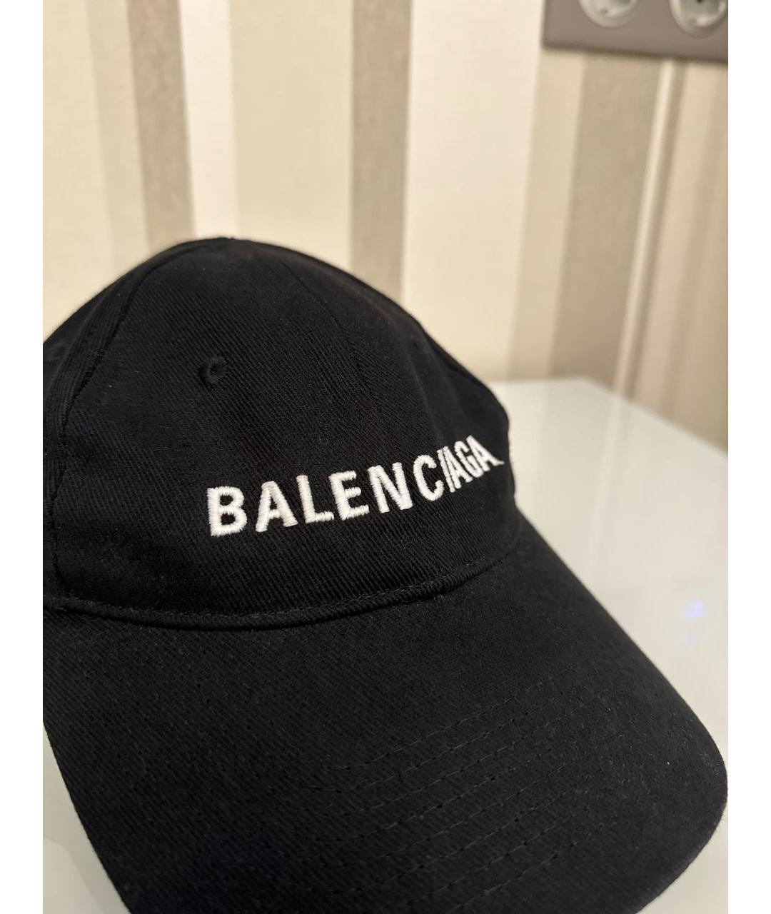 BALENCIAGA Черная хлопковая кепка, фото 4