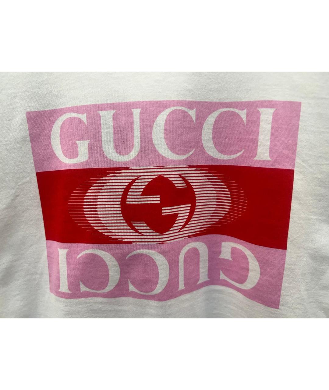 GUCCI Белая хлопковая футболка, фото 7