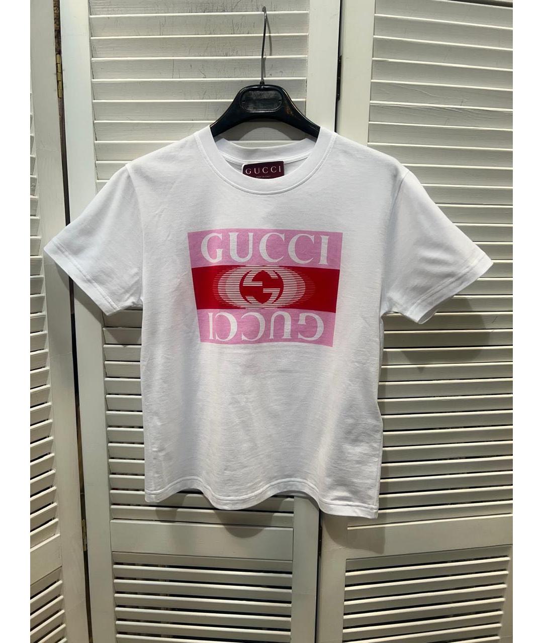 GUCCI Белая хлопковая футболка, фото 9