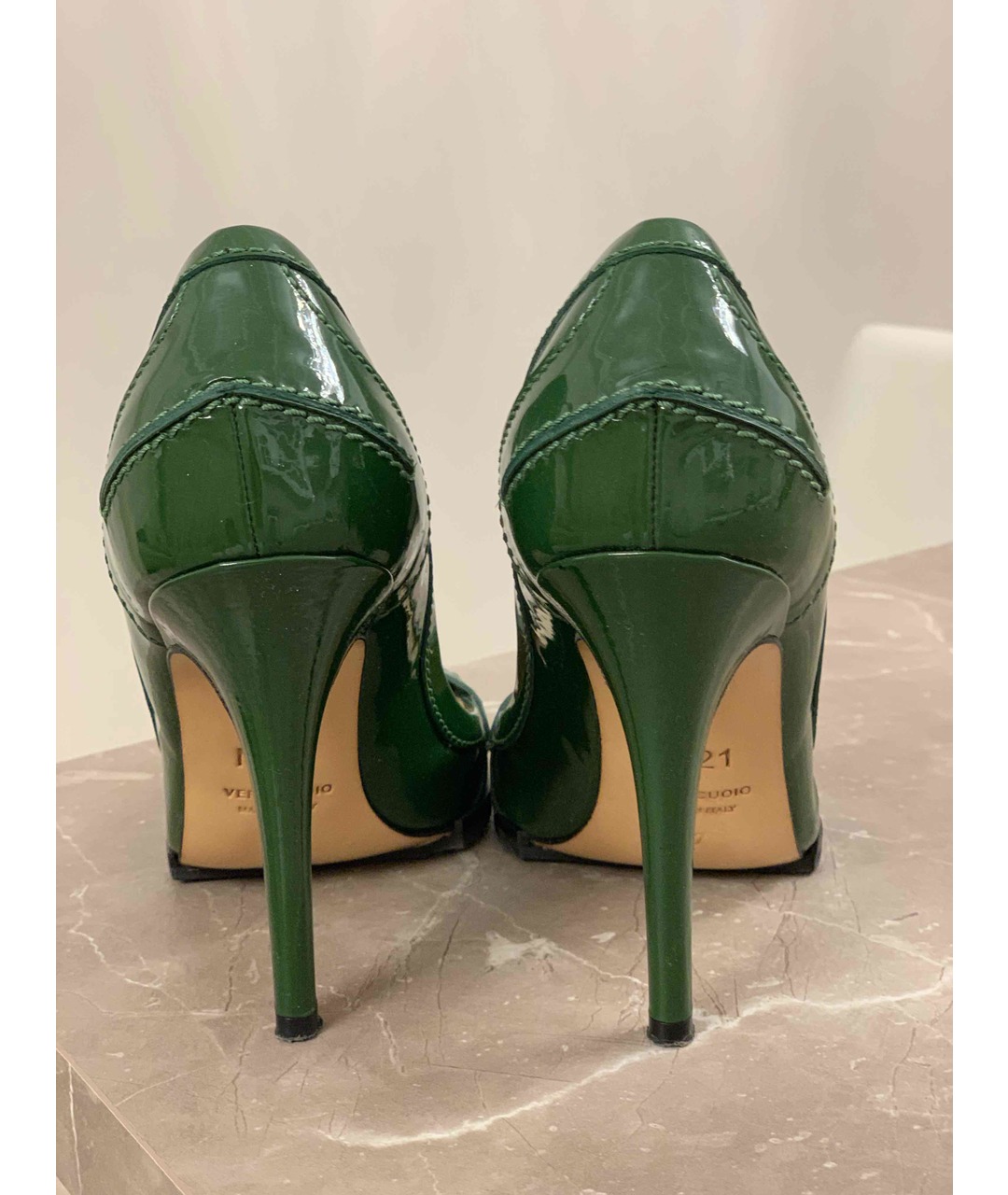 NO. 21 Зеленые туфли из лакированной кожи, фото 4