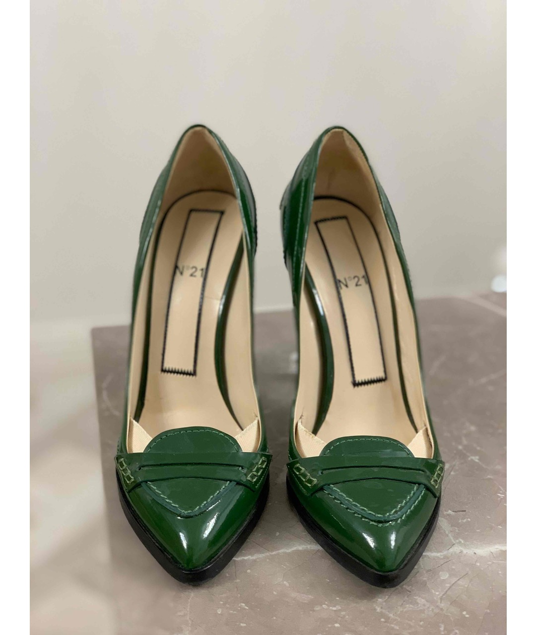 NO. 21 Зеленые туфли из лакированной кожи, фото 2