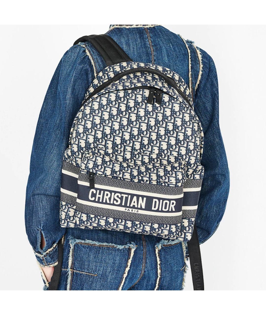 CHRISTIAN DIOR Серый хлопковый рюкзак, фото 7