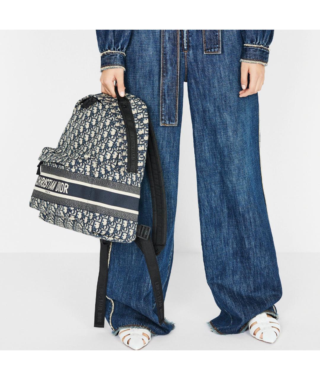 CHRISTIAN DIOR Серый хлопковый рюкзак, фото 8