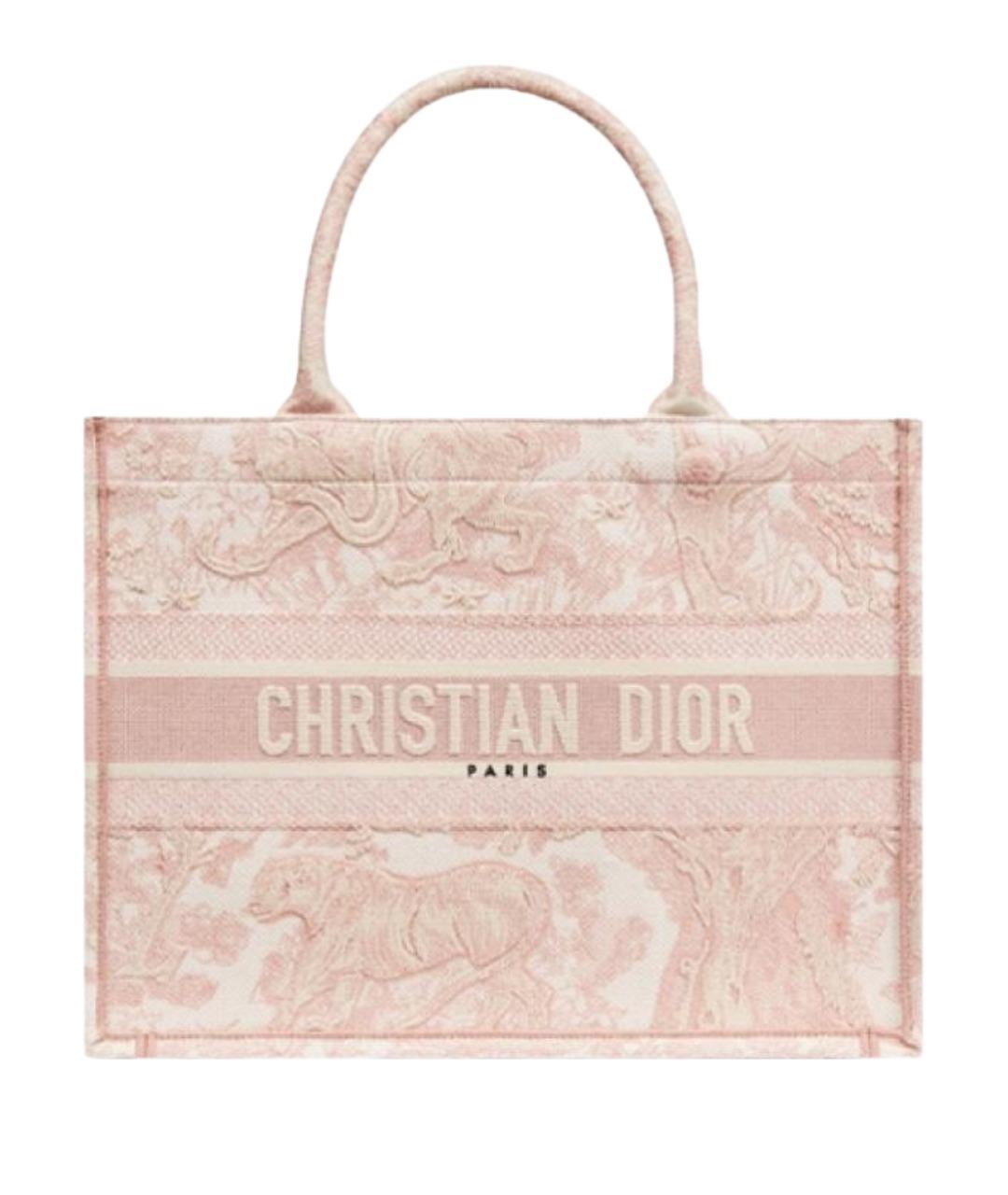 CHRISTIAN DIOR Розовая тканевая сумка через плечо, фото 1