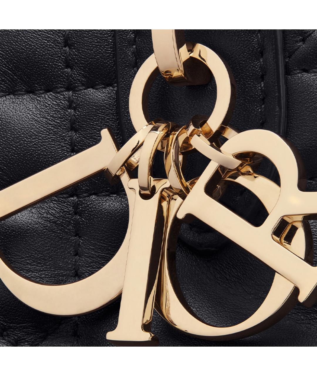 CHRISTIAN DIOR Черная кожаная сумка через плечо, фото 5