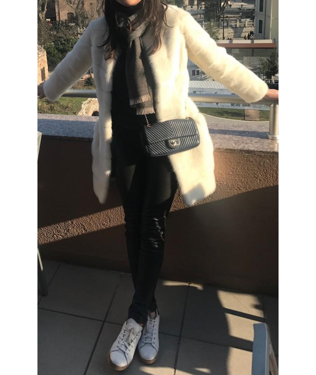 SIMONETTA RAVIZZA Белая меховая шуба, фото 8