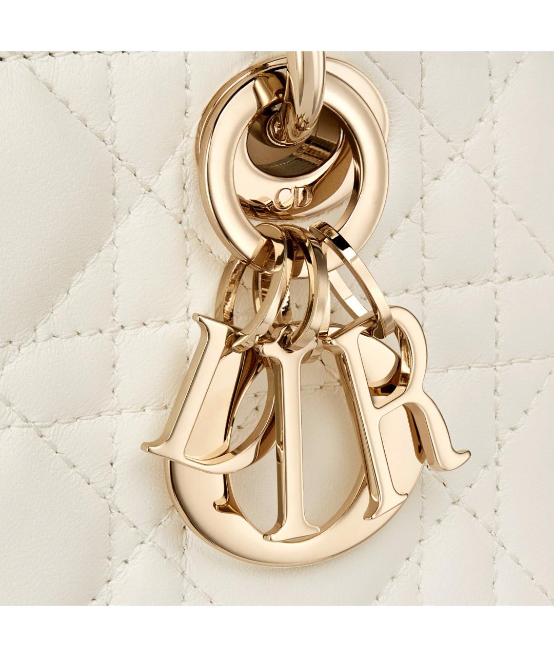 CHRISTIAN DIOR Белая кожаная сумка через плечо, фото 7