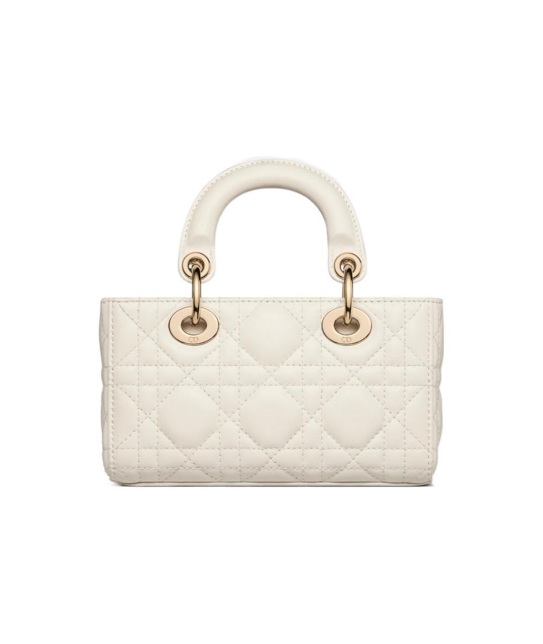 CHRISTIAN DIOR Белая кожаная сумка через плечо, фото 5