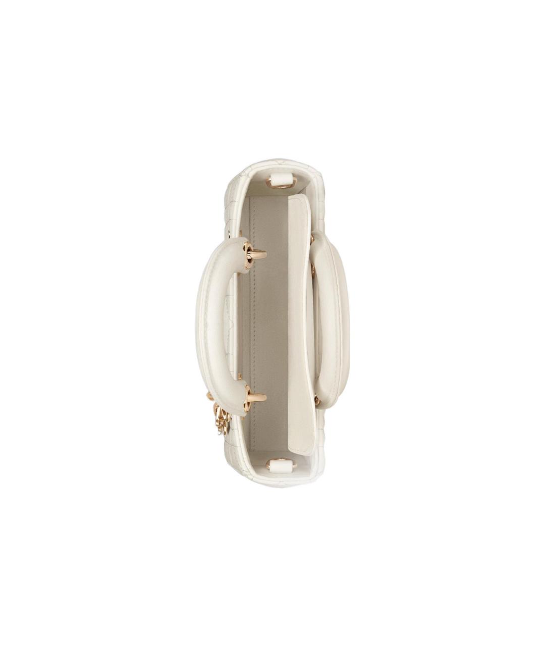 CHRISTIAN DIOR Белая кожаная сумка через плечо, фото 6