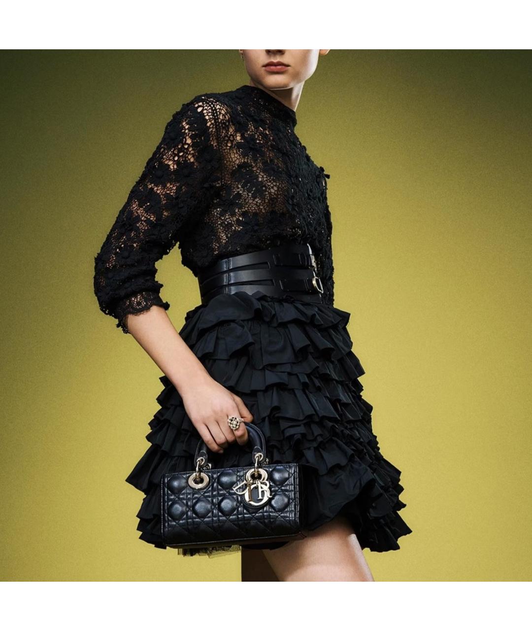 CHRISTIAN DIOR Черная сумка через плечо из лакированной кожи, фото 8