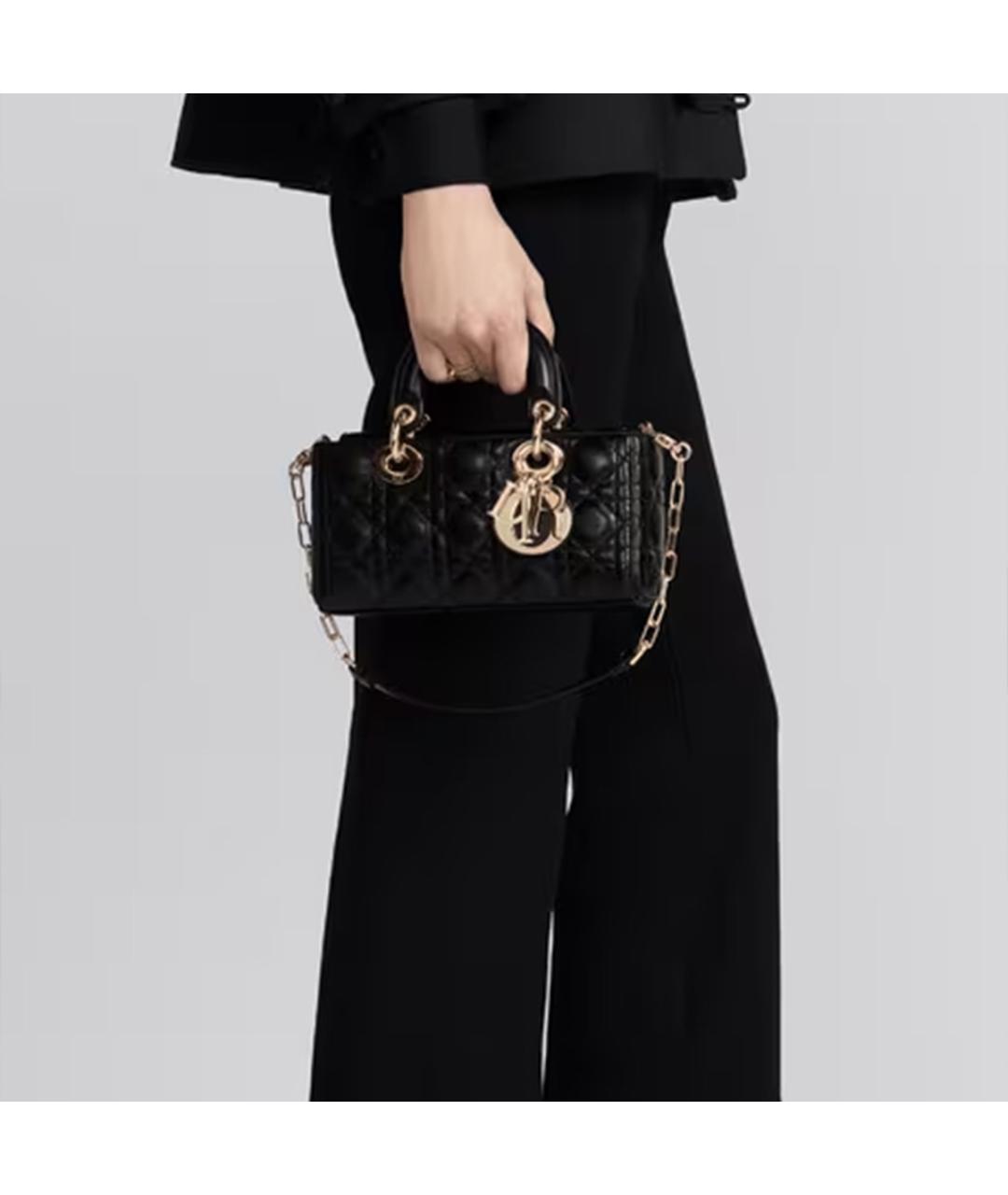 CHRISTIAN DIOR Черная сумка через плечо из лакированной кожи, фото 9