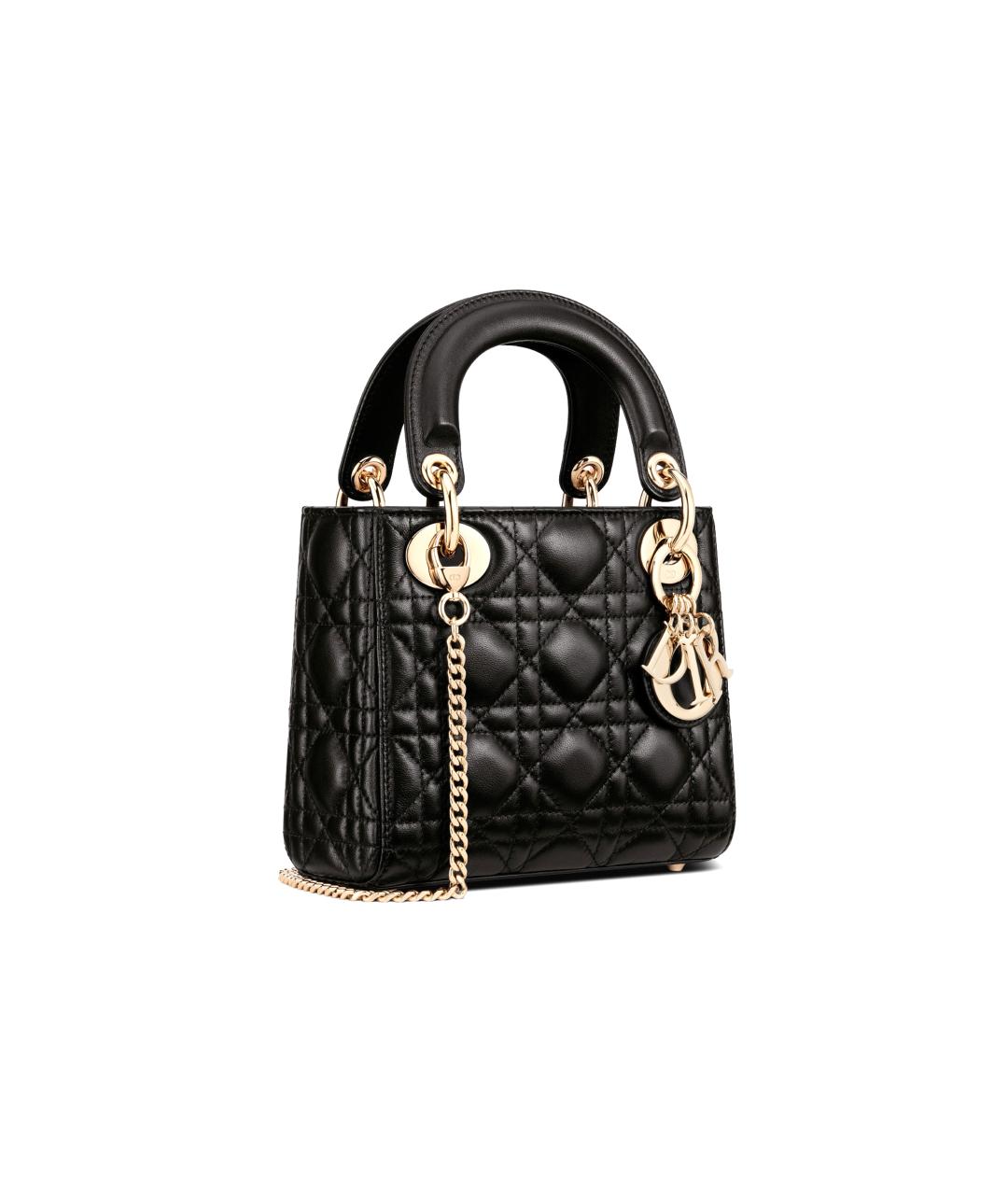 CHRISTIAN DIOR Черная кожаная сумка через плечо, фото 3