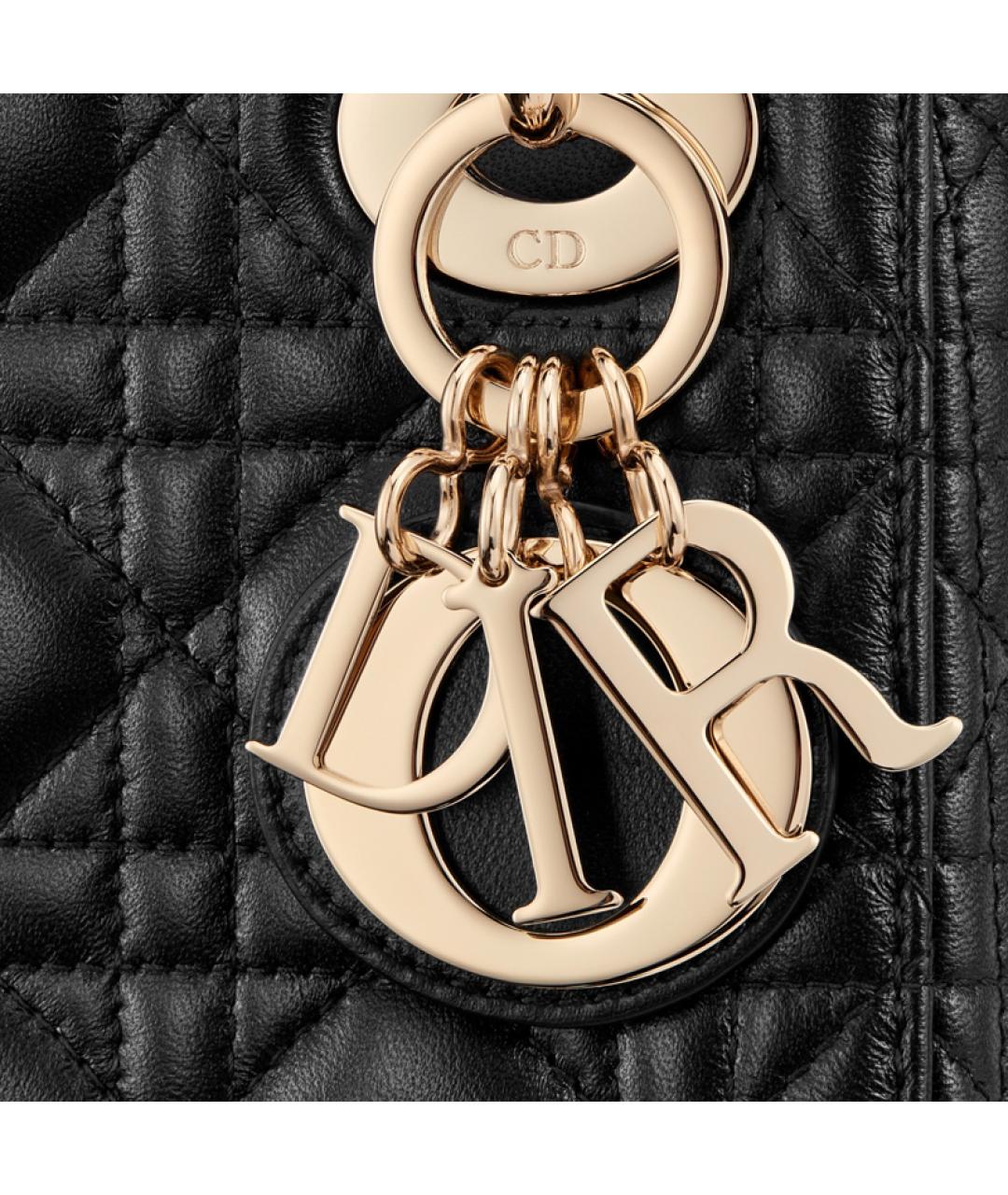 CHRISTIAN DIOR Черная кожаная сумка через плечо, фото 5