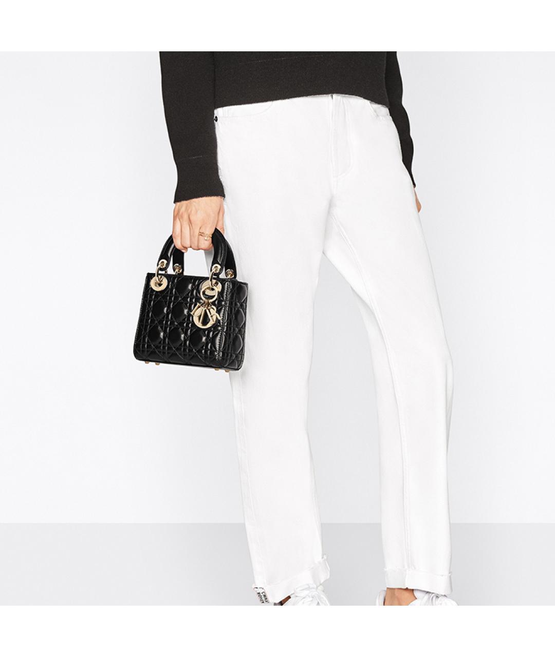 CHRISTIAN DIOR Черная кожаная сумка через плечо, фото 6