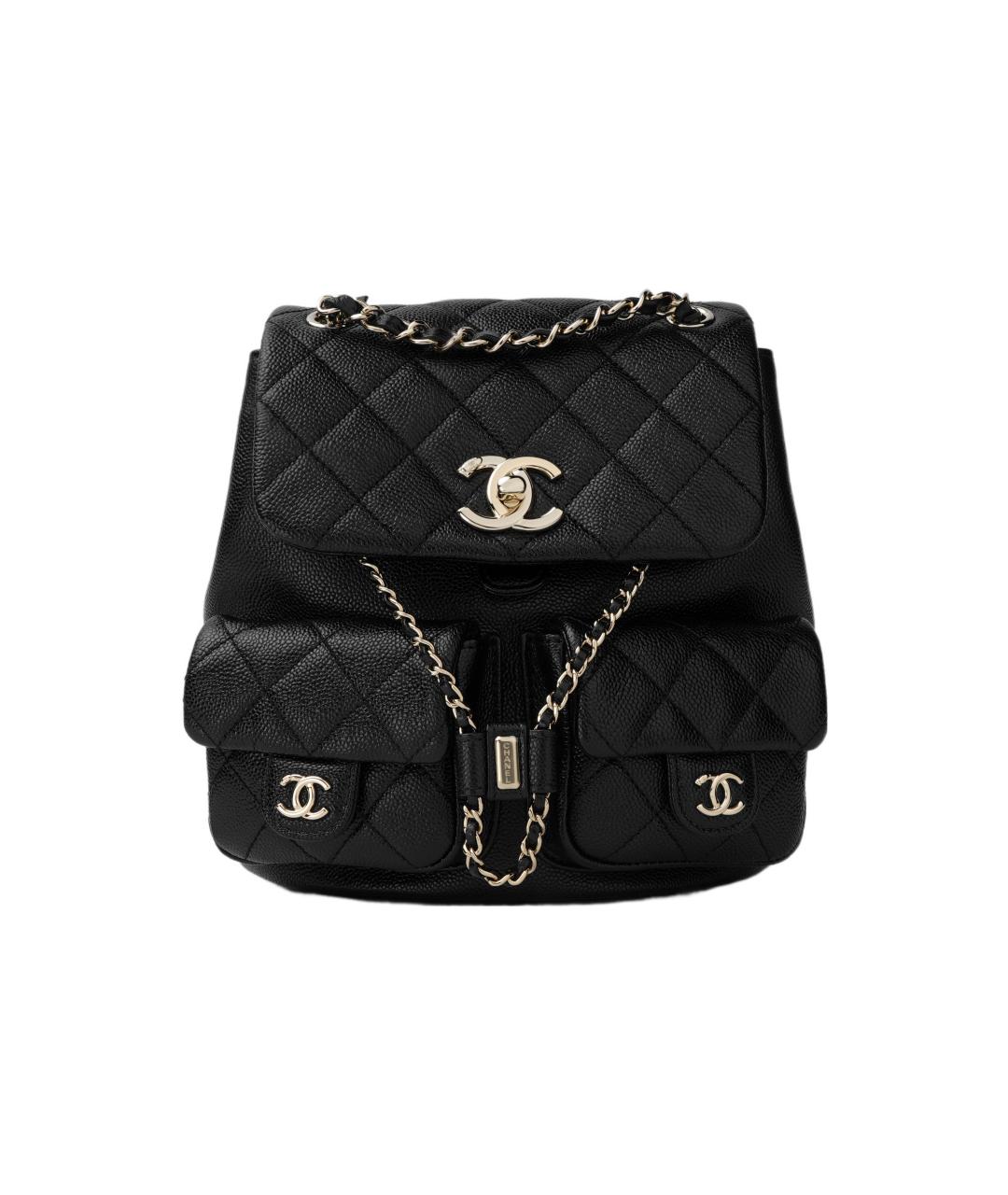 CHANEL Черный кожаный рюкзак, фото 1
