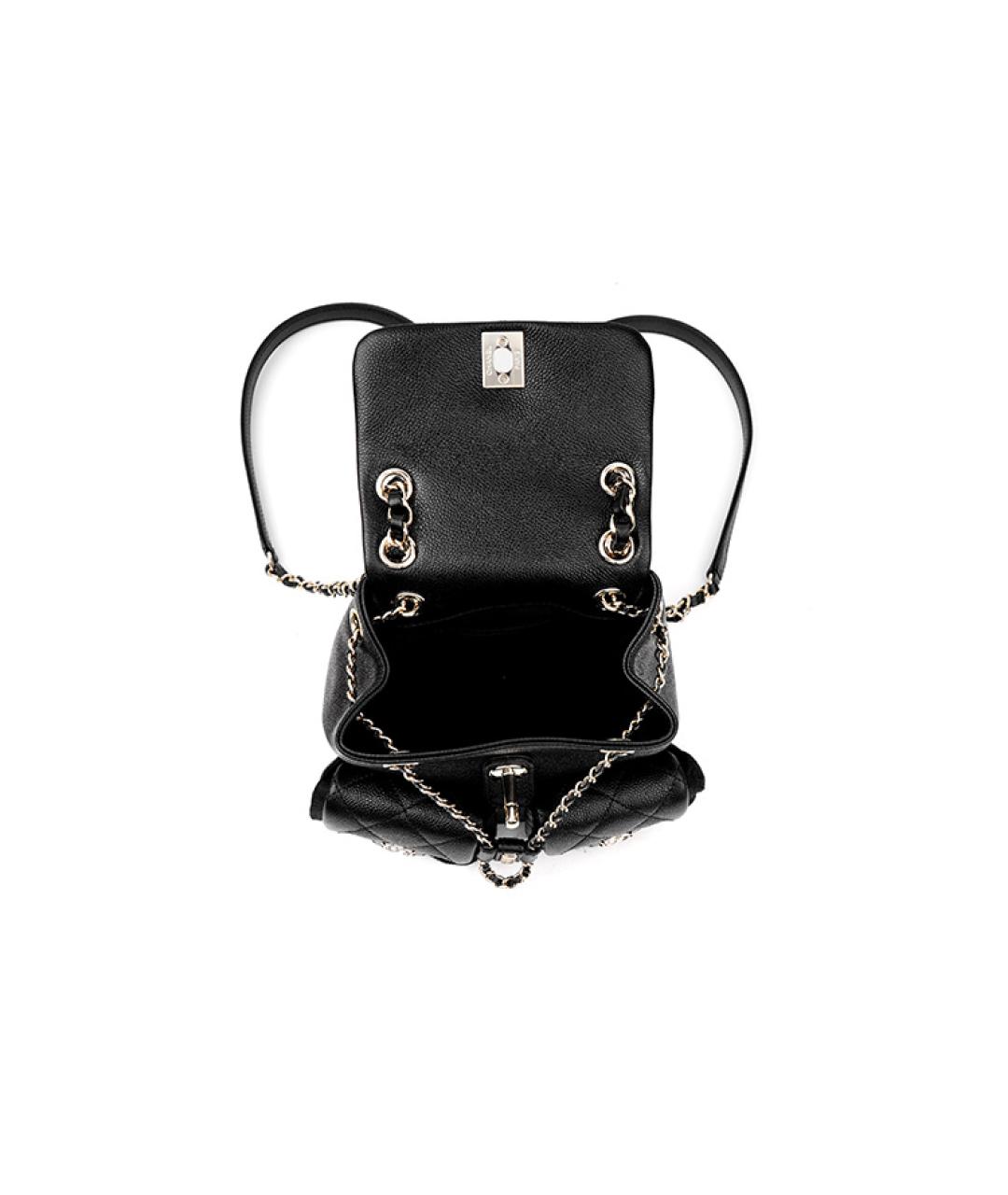 CHANEL Черный кожаный рюкзак, фото 4