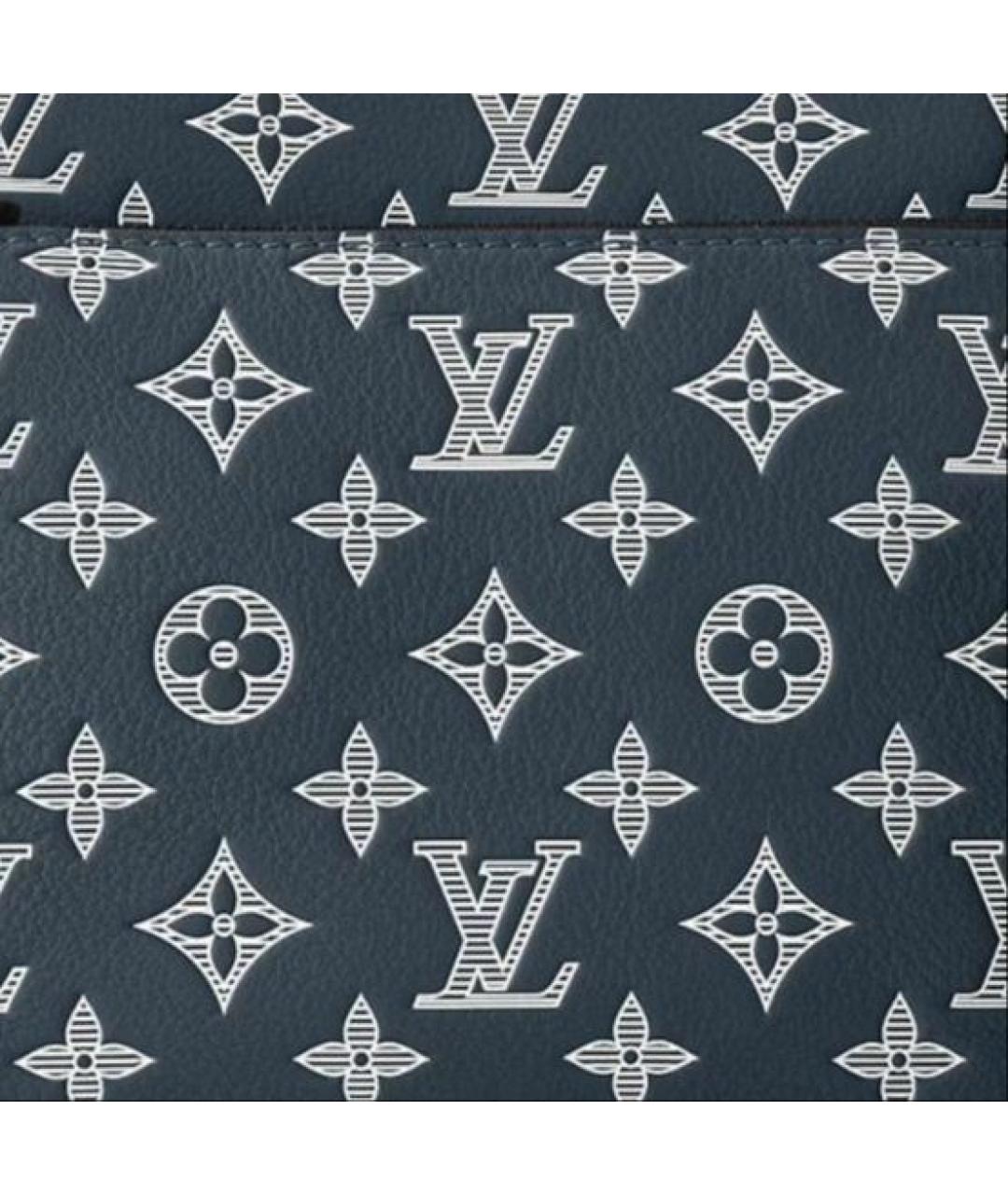 LOUIS VUITTON Темно-синяя кожаная сумка на плечо, фото 2