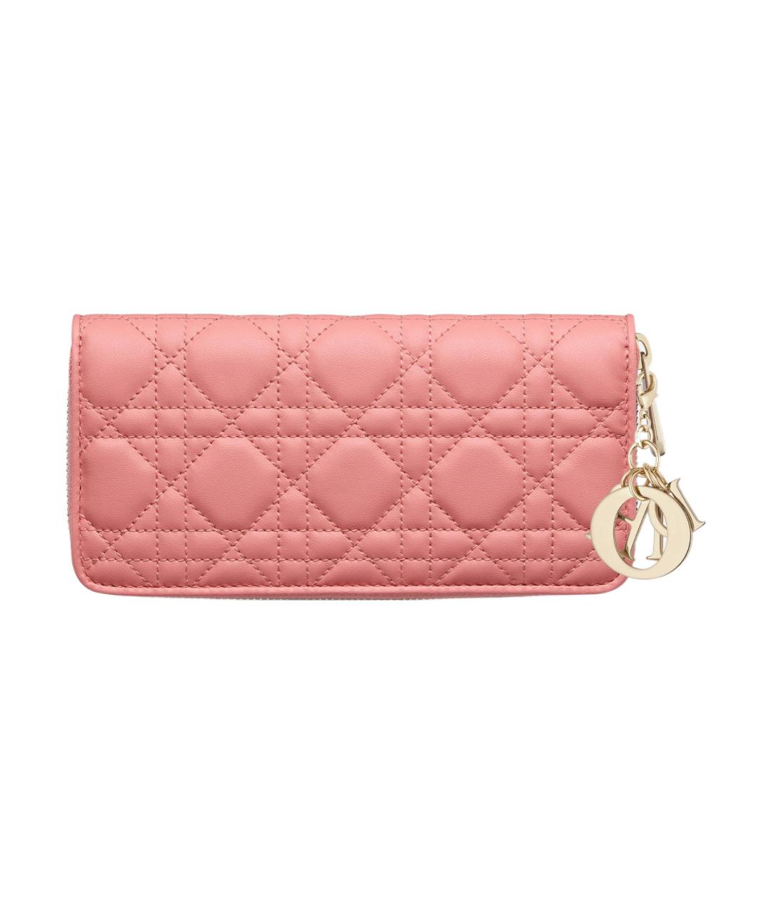 CHRISTIAN DIOR Розовый кожаный кошелек, фото 4