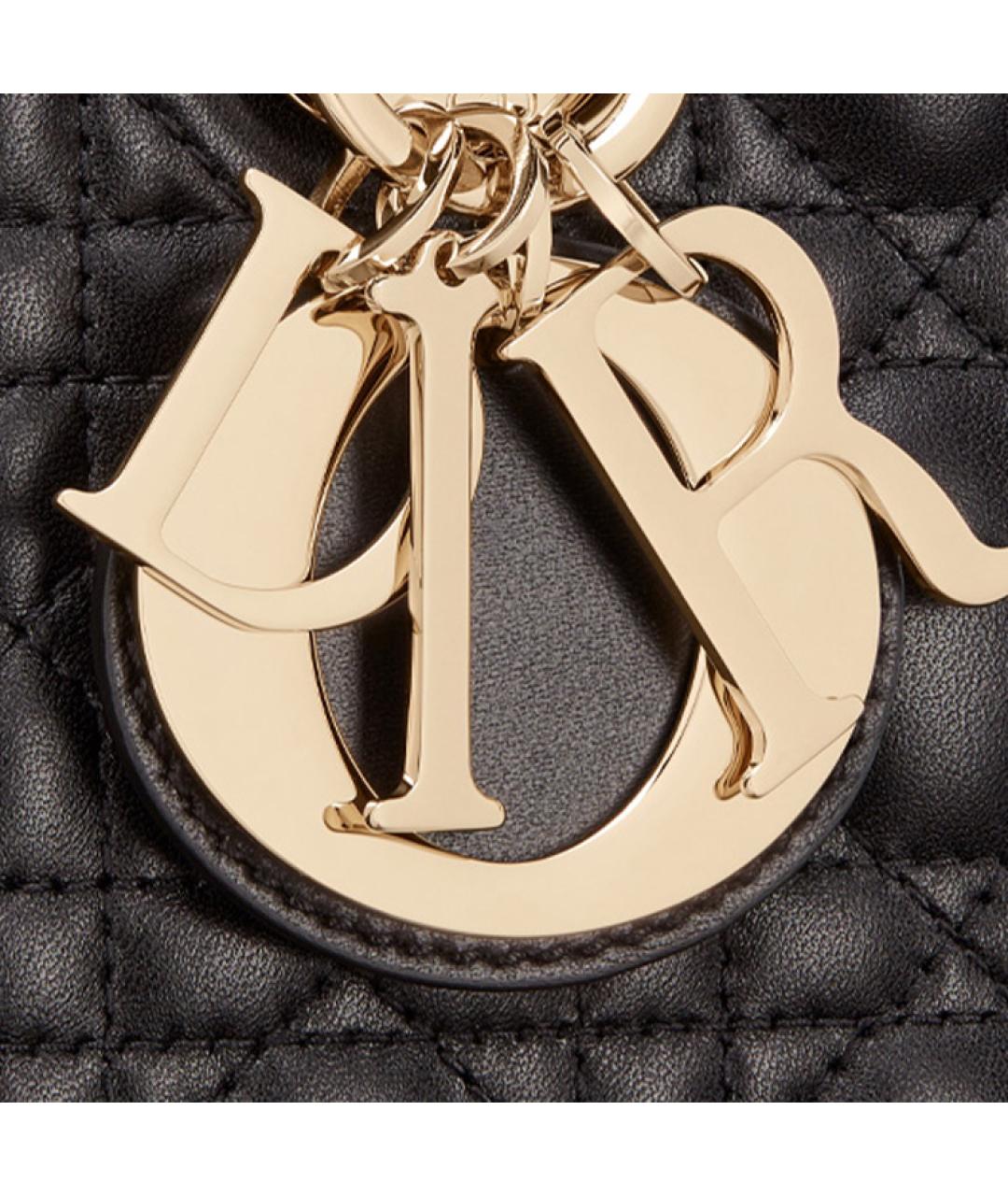 CHRISTIAN DIOR Черная кожаная сумка через плечо, фото 7