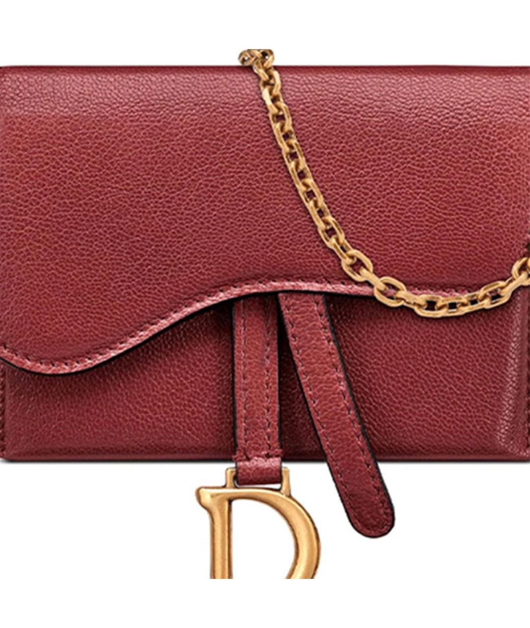 CHRISTIAN DIOR Красная кожаная сумка через плечо, фото 6