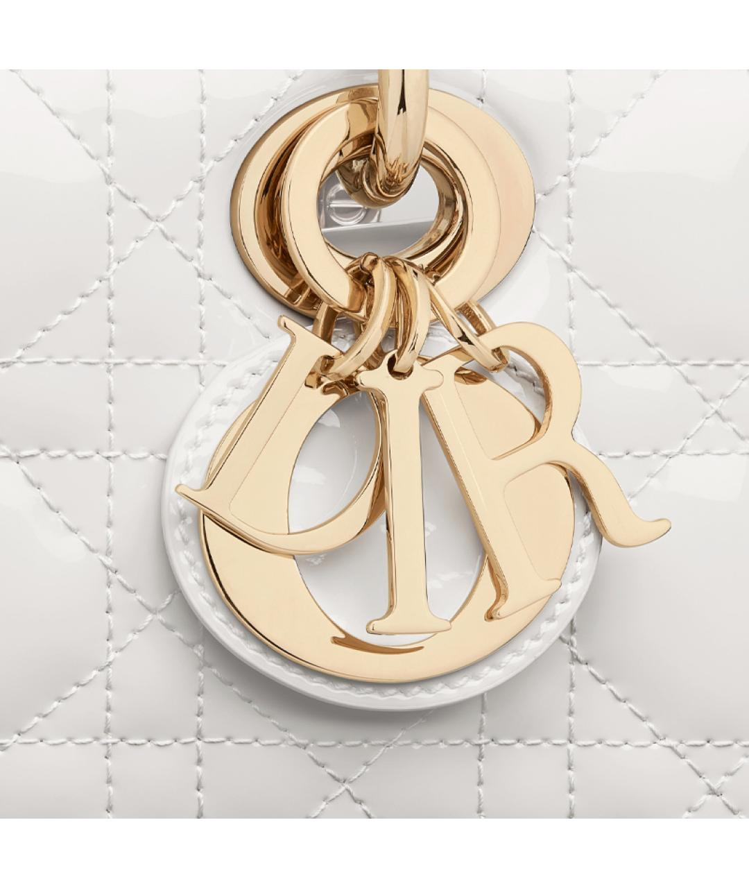 CHRISTIAN DIOR Белая кожаная сумка через плечо, фото 7