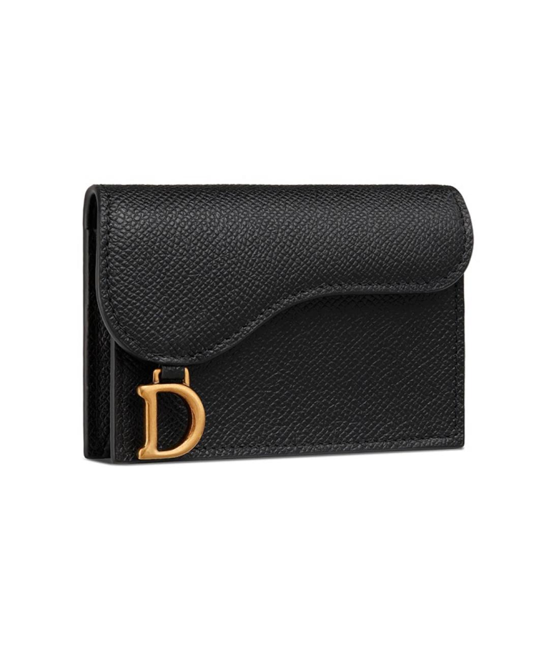 CHRISTIAN DIOR Черный кожаный кардхолдер, фото 2