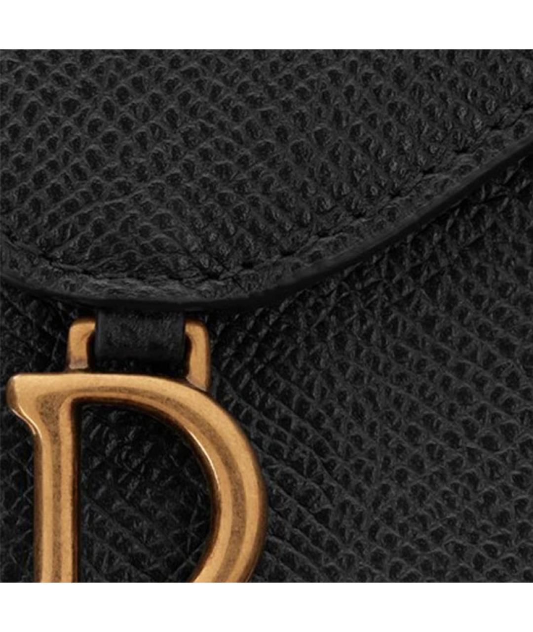 CHRISTIAN DIOR Черный кожаный кардхолдер, фото 5